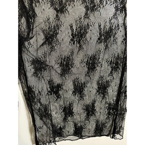 Black Long sleeve sheer top - size Medium  - NWT - Picture 3 of 5